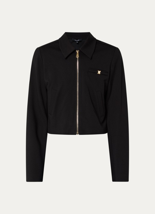NIKKIE Rivello cropped jack met steekzakken - voorkant 2 zwart