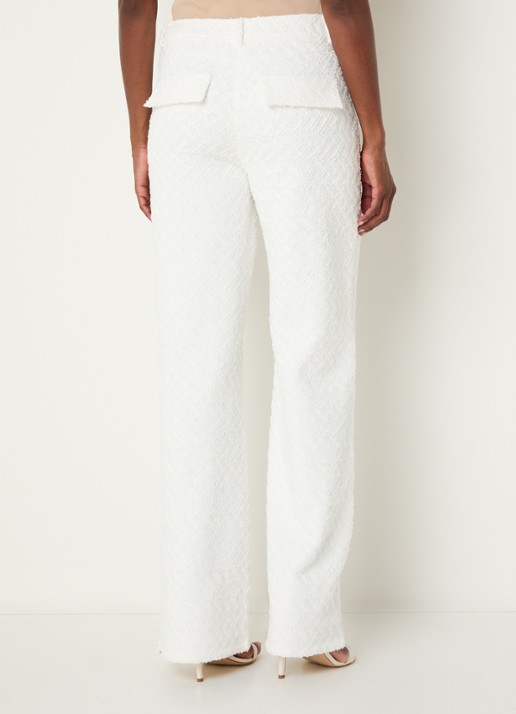 NIKKIE Rosetta mid waist straight leg jeans met gekleurde wassing - achterkant wit