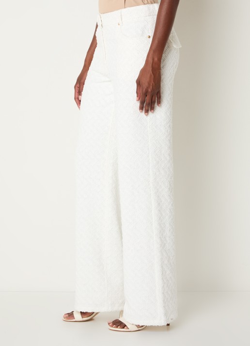 NIKKIE Rosetta mid waist straight leg jeans met gekleurde wassing - detail 3 wit