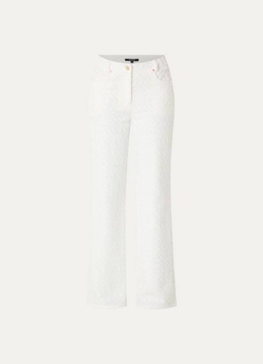 NIKKIE Rosetta mid waist straight leg jeans met gekleurde wassing - voorkant 4 wit