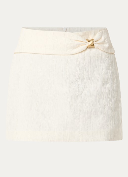 NIKKIE Roseville mini rok met ceintuur - voorkant creme