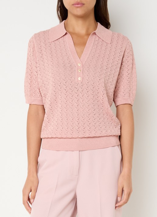 NIKKIE Rouen top met lurex en opengewerkt dessin
