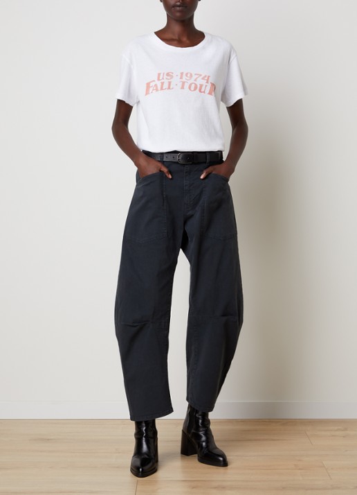 Nili Lotan Shon high waist balloon fit broek met steekzakken - voorkant 5 donkerblauw