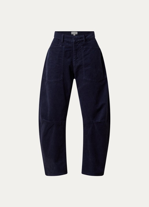 Nili Lotan Shon mid waist balloon fit broek met opgestikte zakken - voorkant 5 blauw