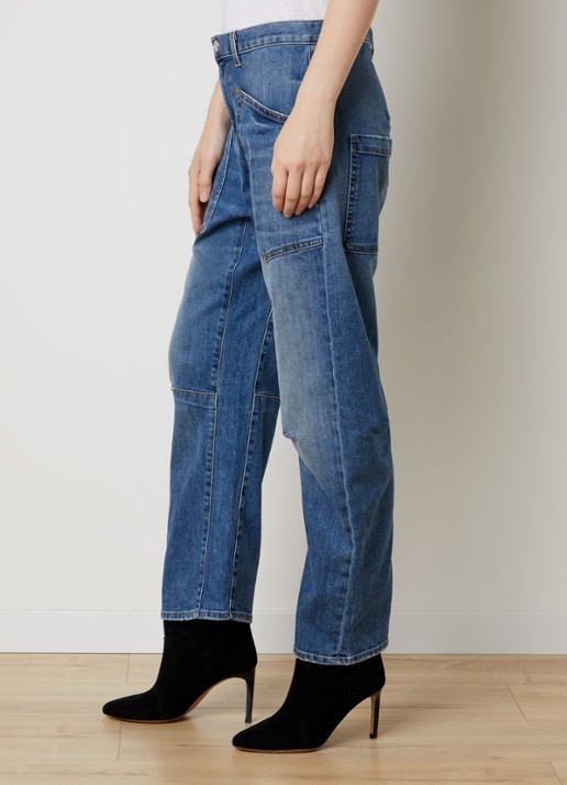 Nili Lotan Shon mid waist balloon jeans met medium wassing - detail 5 indigo