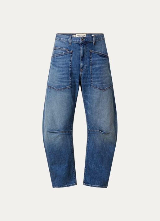 Nili Lotan Shon mid waist balloon jeans met medium wassing - voorkant indigo