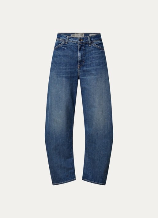 Nili Lotan Tribeca high waist wide leg jeans met medium wassing - voorkant jeans