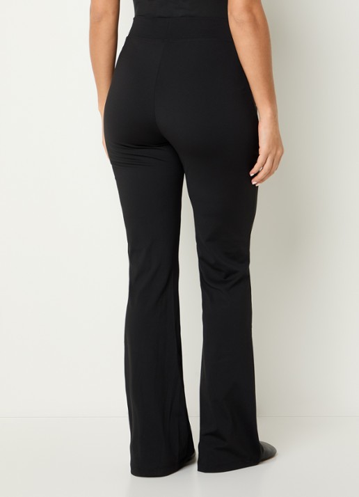 Ninepine Asana high waist flared fit broek met ritszakken - achterkant 4 zwart
