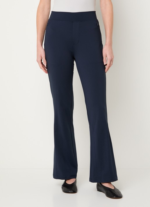 Ninepine Asana high waist flared fit broek met ritszakken