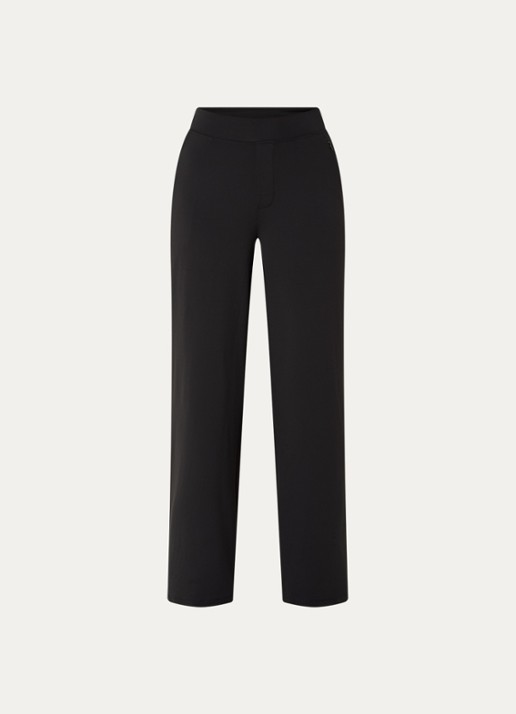 Ninepine Asana high waist wide fit pantalon met ritszakken - voorkant 3 zwart
