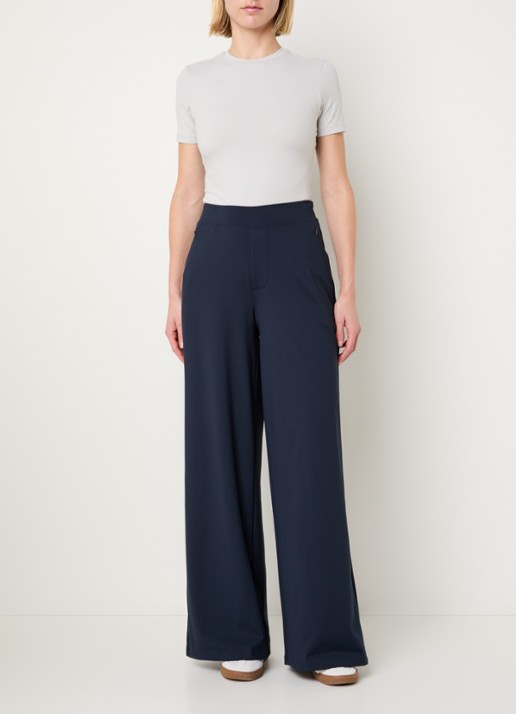 Ninepine Asana high waist wide fit pantalon - voorkant 4 donkerblauw