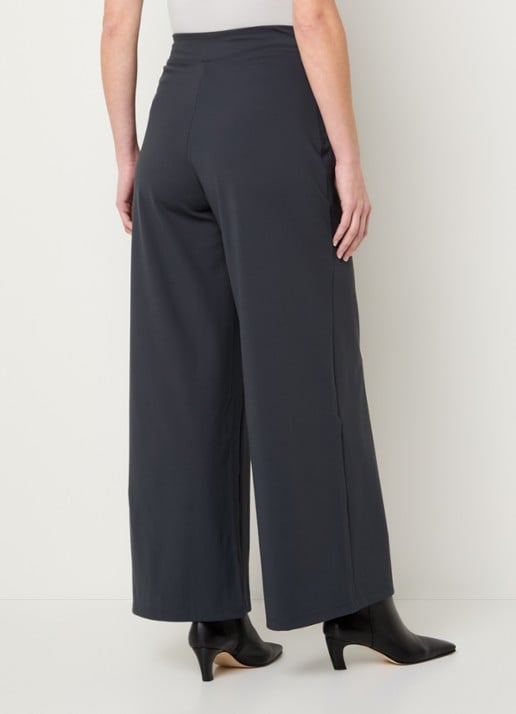 Ninepine Asana high waist wide fit pantalon - achterkant 3 donkergrijs