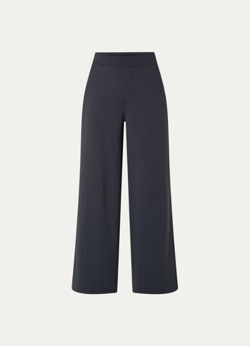 Ninepine Asana high waist wide fit pantalon - voorkant donkergrijs