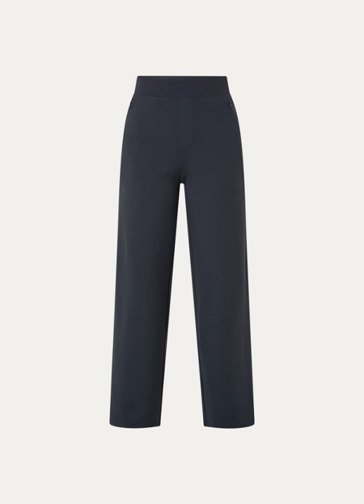Ninepine Asana Relaxed high waist straight fit broek met ritszakken - voorkant 3 donkergrijs
