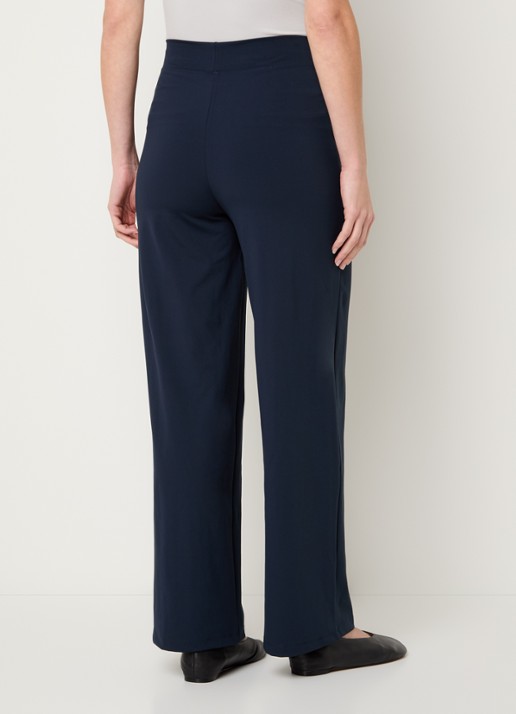 Ninepine Asana Relaxed high waist straight fit broek met ritszakken - achterkant 2 donkerblauw