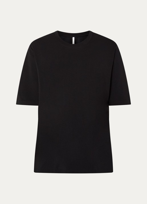 Ninepine Classic Pima T-shirt met ronde hals - voorkant zwart