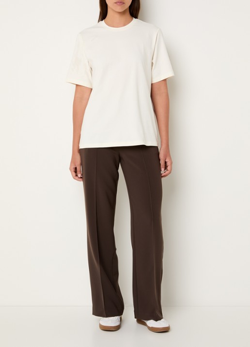 Ninepine Classic Pima T-shirt met ronde hals - voorkant 2 gebroken wit