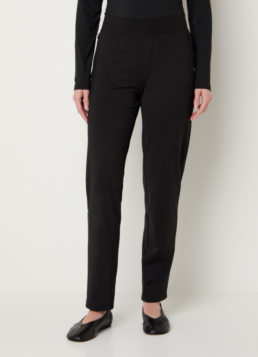 Ninepine High waist slim fit broek met ritszakken - detail 3 zwart