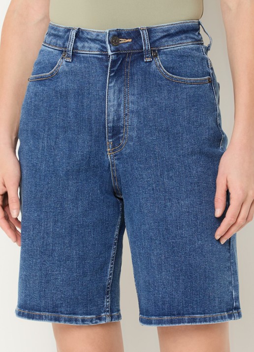 Ninepine High waist straight fit korte broek van denim