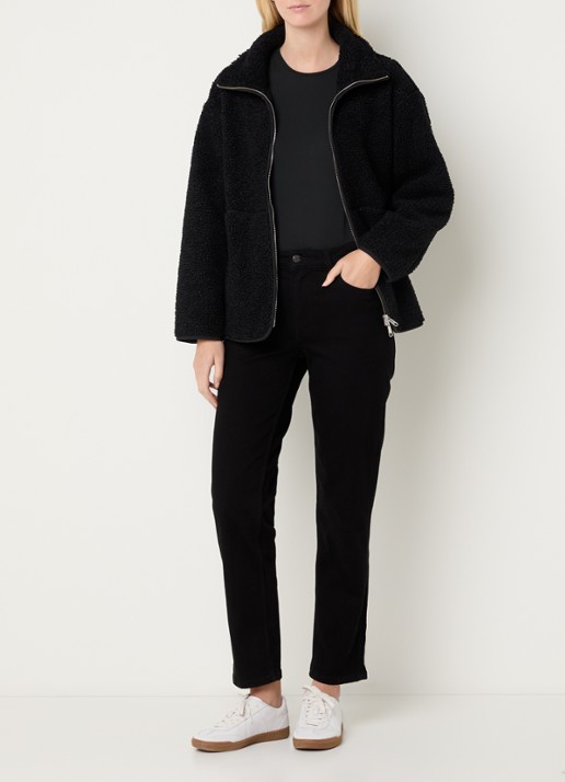 Ninepine Jack van fleece met ritszakken - voorkant 2 zwart