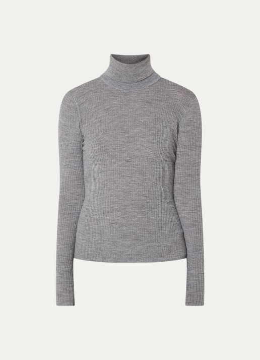 Ninepine Ribgereide trui van merino wol met col