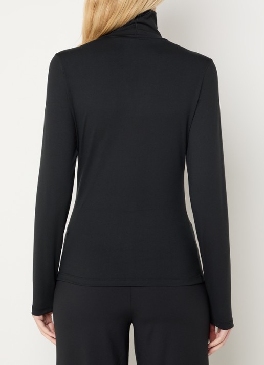 Ninepine Top van jersey met col - achterkant 3 zwart