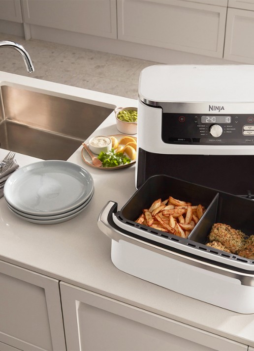 Ninja Foodi Flexdrawer Double airfryer 10,4 liter AF500EUWH - voorkant 7 wit