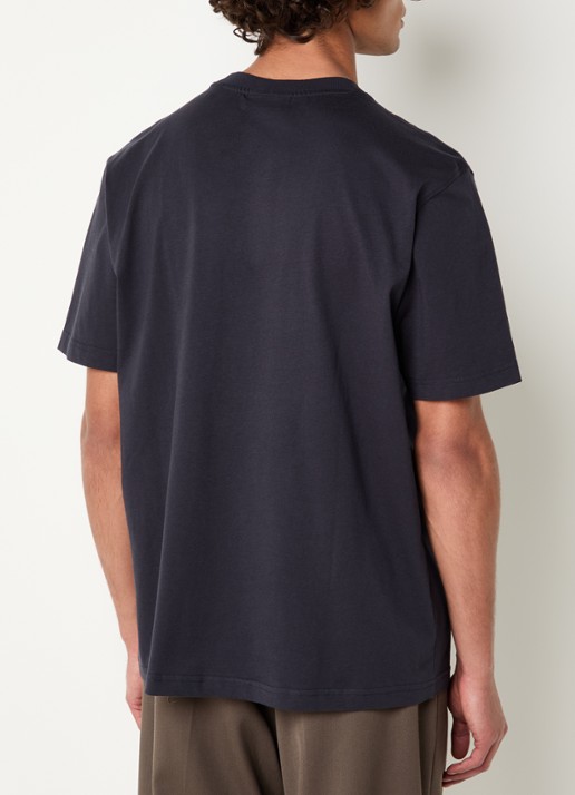 NN.07 Adam T-shirt met logoborduring - achterkant donkerblauw
