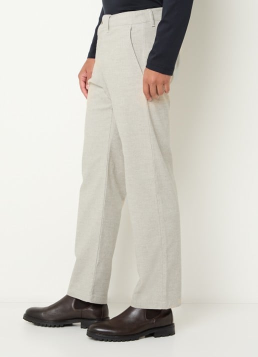NN.07 Aden slim fit pantalon met steekzakken - detail 5 beige