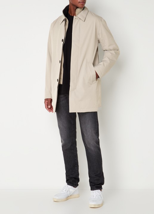 NN.07 Blake gewatteerde trenchcoat met uitneembare binnenjas - voorkant 4 creme