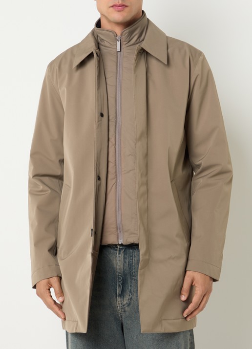 NN.07 Blake gewatteerde trenchcoat met uitneembare voering - detail 4 beige