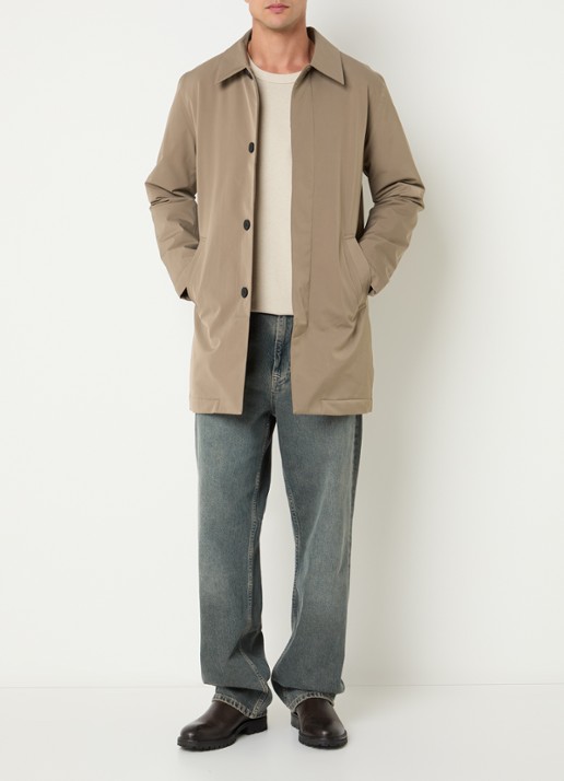 NN.07 Blake gewatteerde trenchcoat met uitneembare voering - voorkant 3 beige
