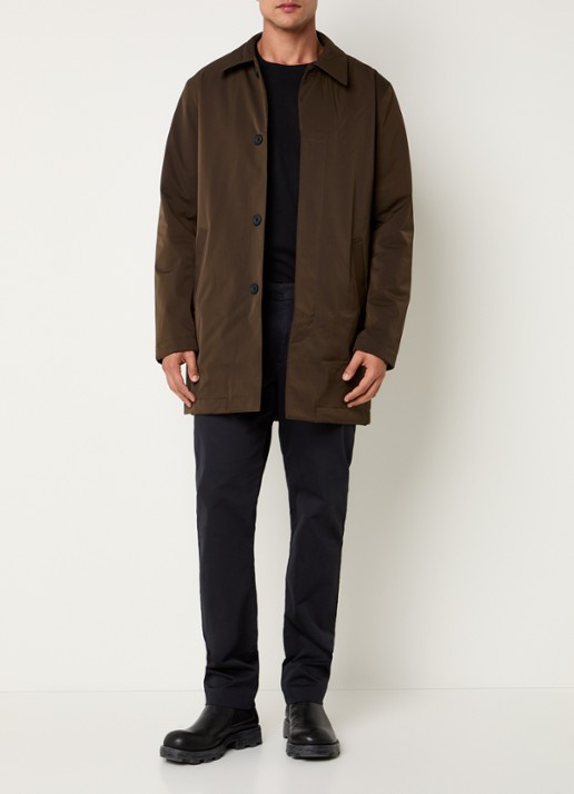 NN.07 Blake gewatteerde trenchcoat  met uitneembare voering - voorkant 3 donkerbruin