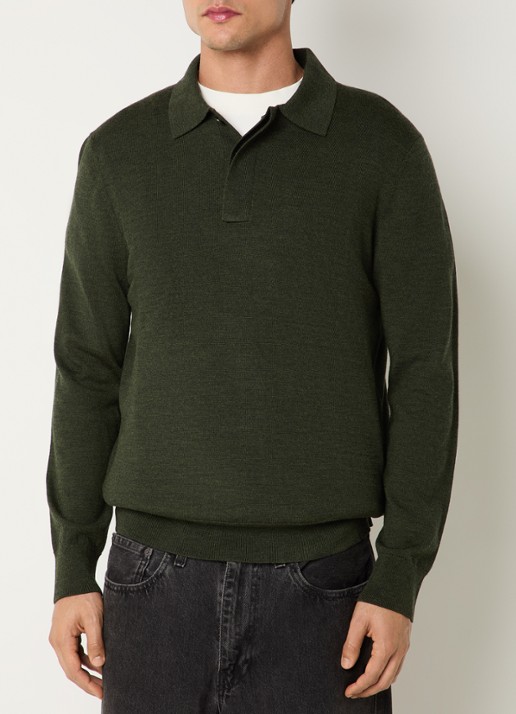 NN.07 Fijngebreide pullover van wol met polokraag