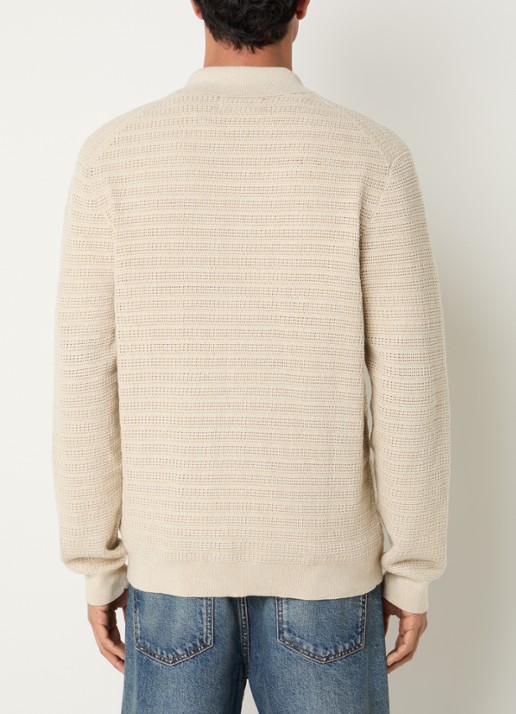 NN.07 Gustav grofgebreid vest met structuur - achterkant 4 beige