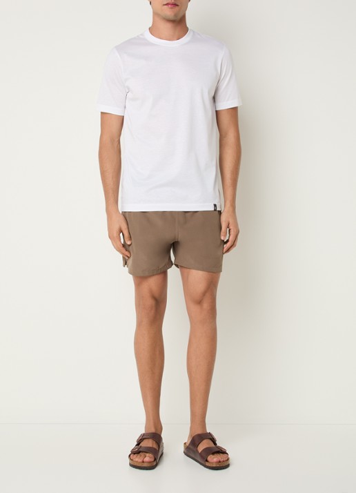 NN.07 Holiday zwemshort met steekzakken en logo - voorkant 3 lichtbruin