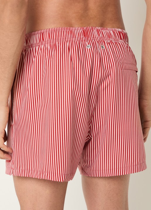 NN.07 Holiday zwemshort met steekzakken en logo - achterkant kersenrood