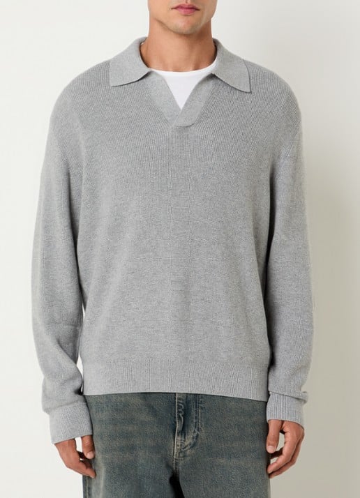 NN.07 Hope regular fit polo met ribstructuur