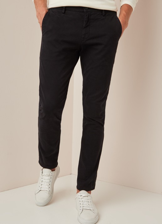 NN.07 Joe skinny fit chino met stretch - detail 2 zwart