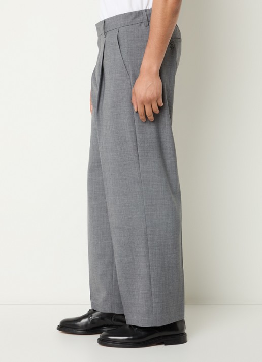 NN.07 Kay straight fit pantalon in wolblend met steekzakken - detail 5 grijs