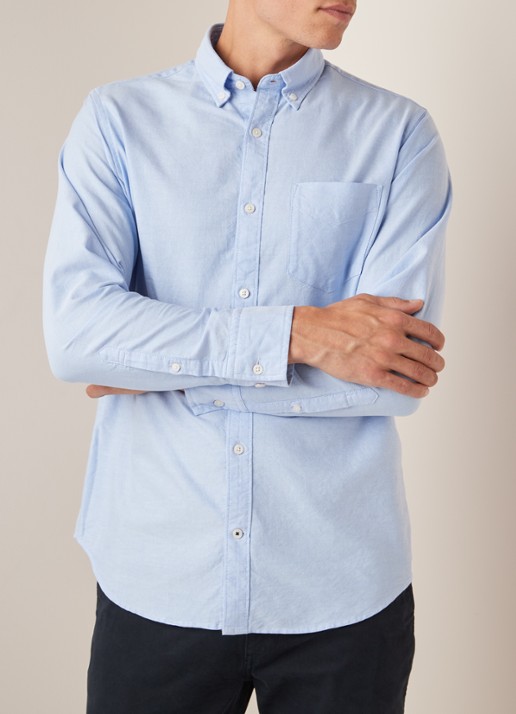 NN.07 Levon regular fit button down-overhemd - detail 4 lichtblauw