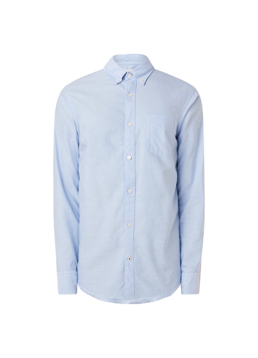 NN.07 Levon regular fit button down-overhemd - voorkant 2 lichtblauw