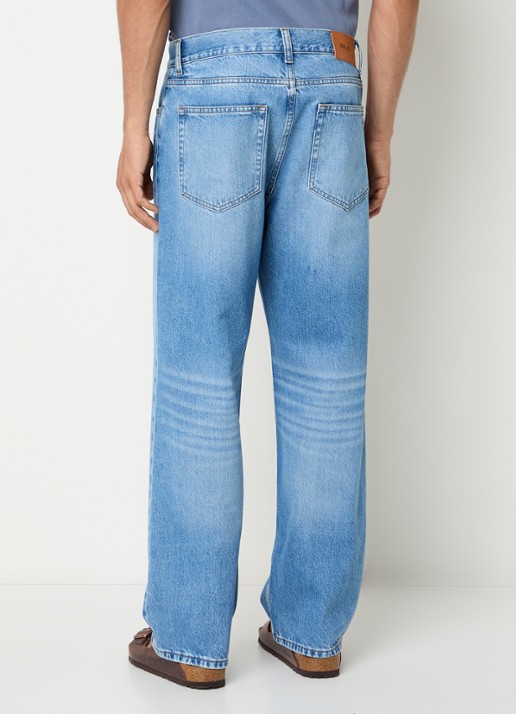 NN.07 Otis slim fit jeans met steekzakken - achterkant 3 blauwgrijs