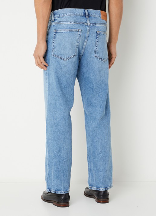 NN.07 Otis straight leg jeans met lichte wassing - achterkant 3 indigo