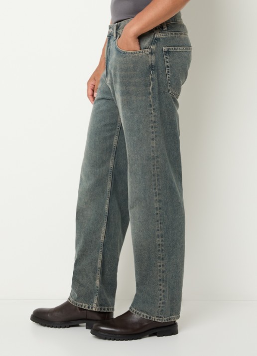 NN.07 Otis straight leg jeans met medium wassing - detail 2 indigo