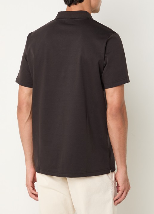 NN.07 Paul regular fit polo met kraag - achterkant 4 donkerbruin