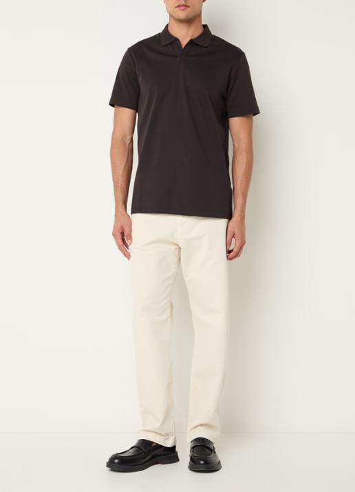 NN.07 Paul regular fit polo met kraag - voorkant 3 donkerbruin