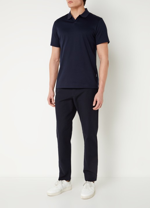 NN.07 Paul regular fit polo van  katoen - voorkant 4 donkerblauw