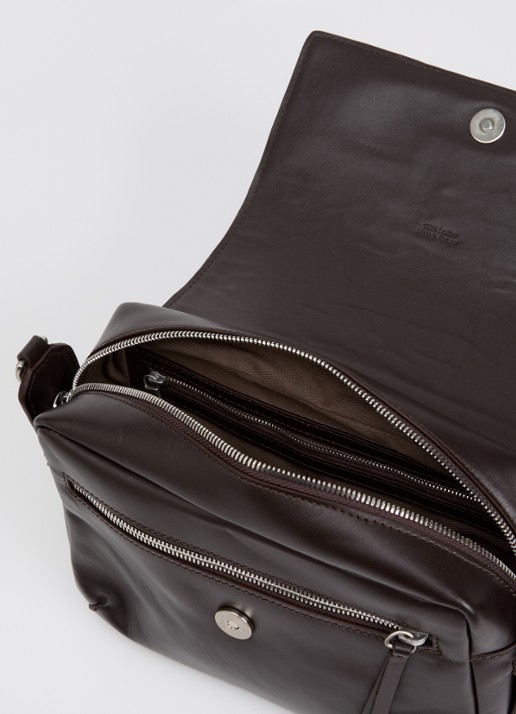 NN.07 Port 90030 schoudertas van kalfsleer  - detail 3 bruin