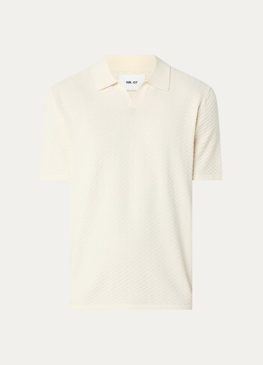 NN.07 Regular fit polo met structuur - voorkant 2 ivoor